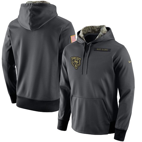 NFL Men's Chicago Bears Nike Anthracite Salute to Service Player Performance Hoodie